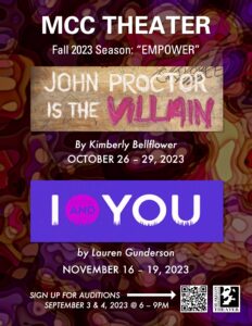 Auditions for John Proctor is the Villain and I and YOU
