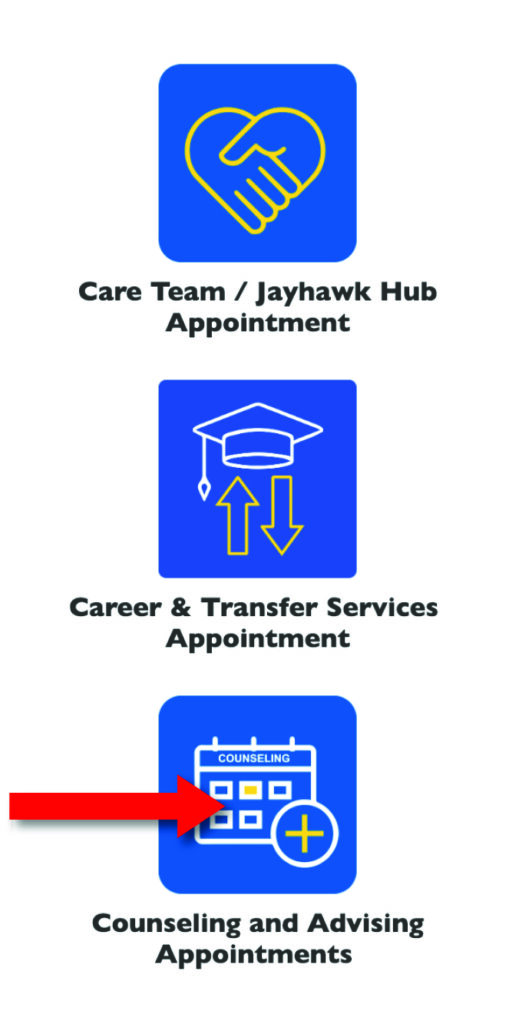 Counseling Advising Appointments Menu