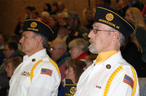 Veterans Day 2016 Vets stand during branch anthem