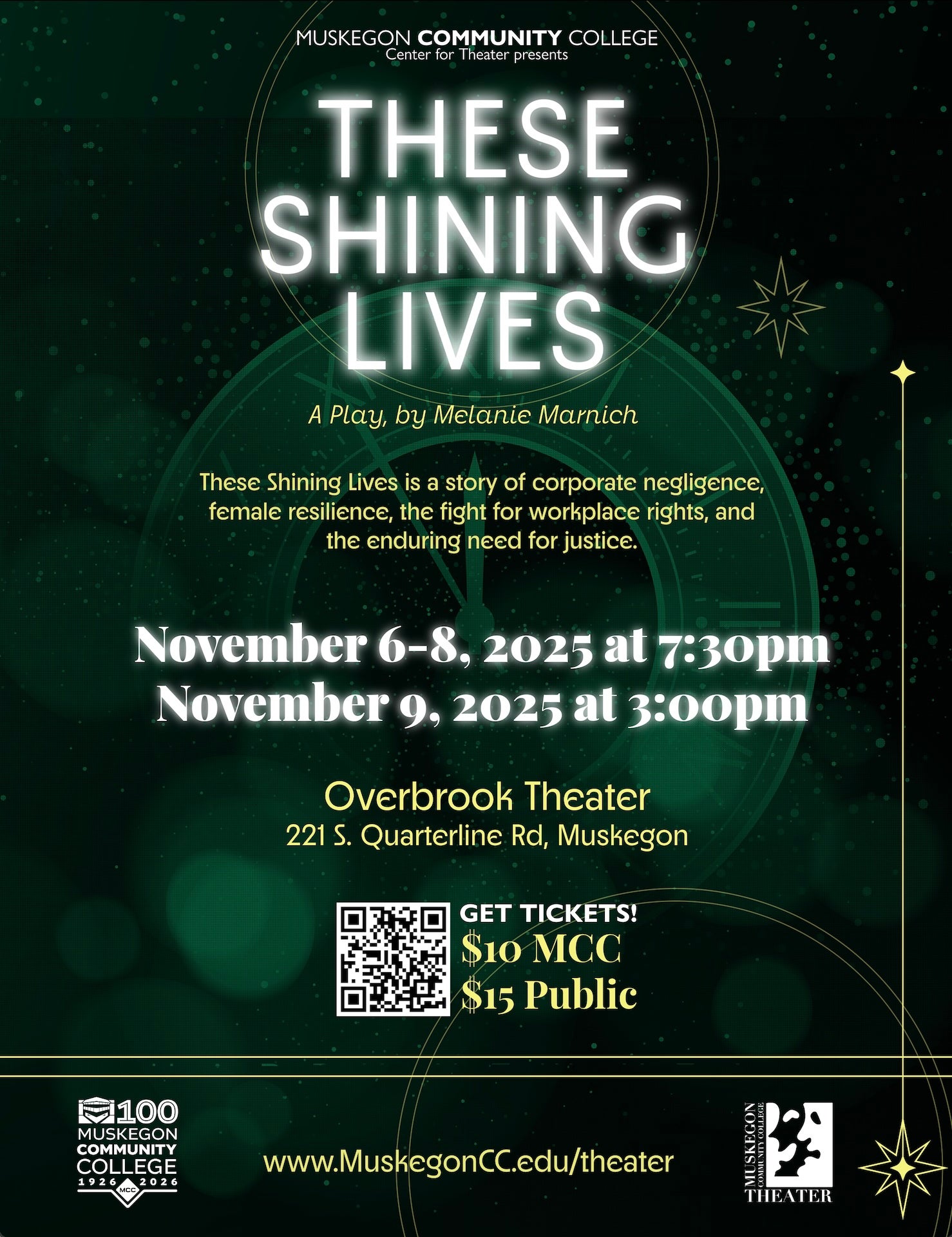 MCC Center For Theater Presents: “These Shining Lives,” a play by Melanie Marnich