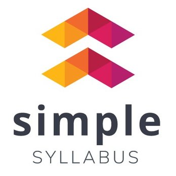 Simple syllabus library logo with two red and orange arrows pointing upwards.