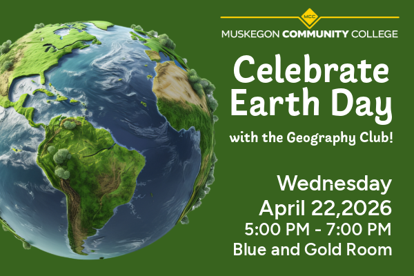 Celebrate Earth Day with the Geography Club poster with a 3D raised globe of Earth on it.