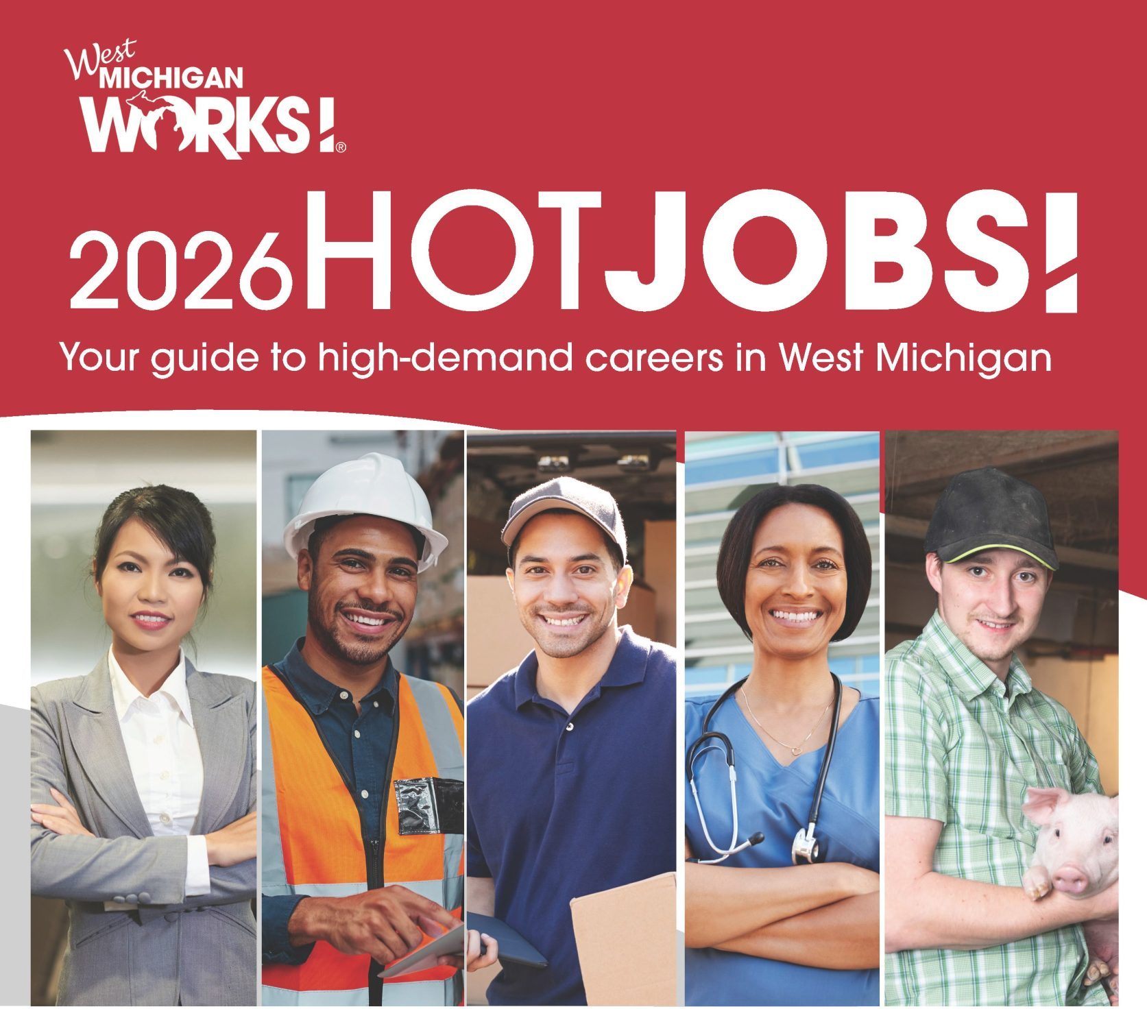 West Michigan Works cover photo featuring a variety of workers doing different jobs